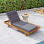 Chaise longue en bois d'acacia avec appui-tête et plateau latéral, coussin 3 po pliable de 4 po, résistant à l'eau-416757624