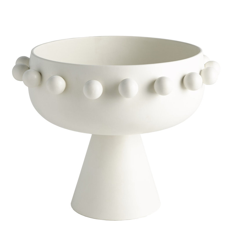 Spheres Handmade Earthenware Decorative Bowl, Ivory