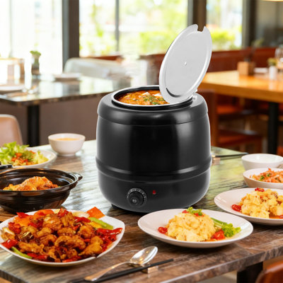 10.5/13.7QT Commercial Automatic Soup Warmer with Anti-Scald Handle and Stainless Steel Removable Insert Pot