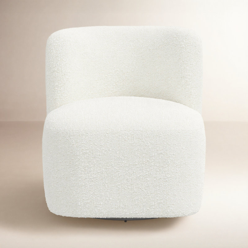 Fauteuil d'appoint pivotant rembourré Mariza, Boucle neige classique