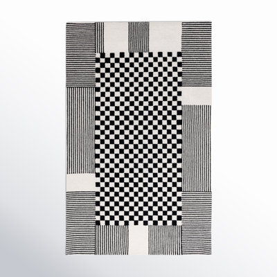 Hertha Hand-Tufted Checkered Wool Rug