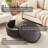 Duanys Faux Leather Upholstered Round Storage Ottoman-1694189605