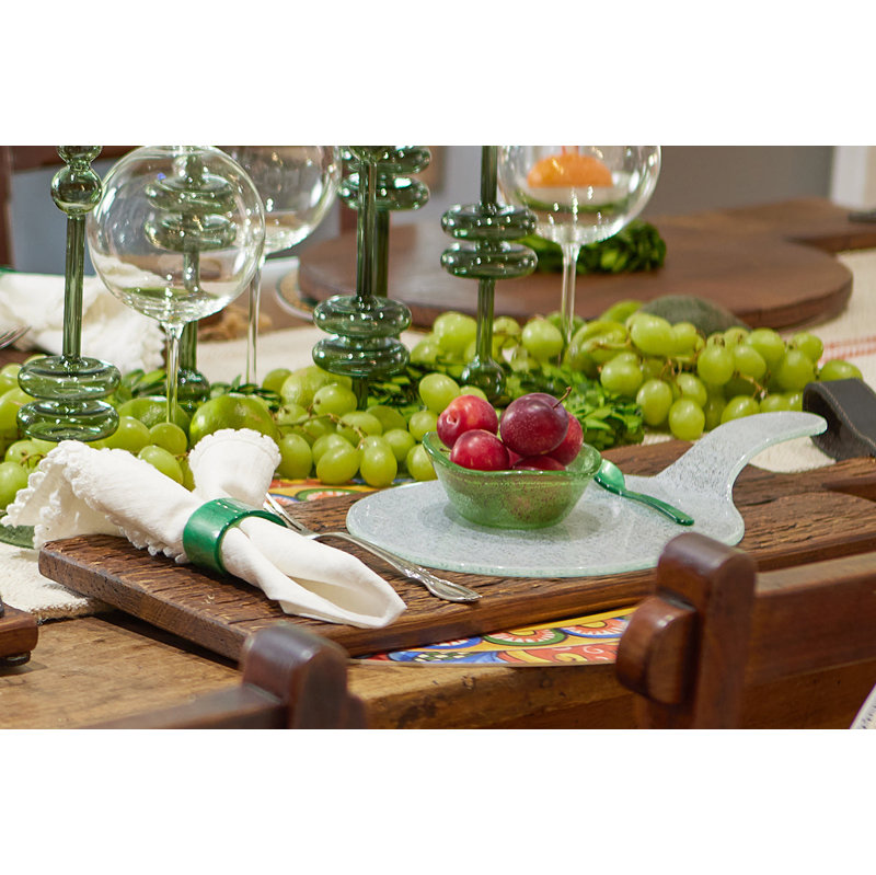 Mini Glass Oval Cheese Tray, White