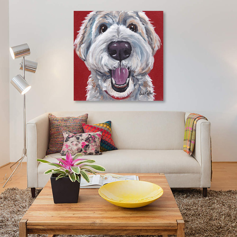 «Golden Doodle» par Hippie Hound Studios, impression sur toile tendue, H 12 po x l 12 po x P 1,5 po, Toile tendue
