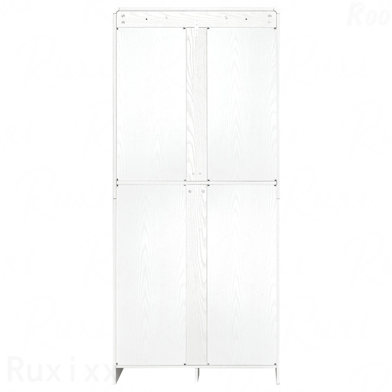 Grand garde-manger de style campagnard de 72 po - 8 tablettes à porte, conception courbée, 3 tablettes réglables, tiroir caché, blanc