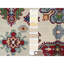 Tapis en mousseline de soie blanche 5 pi x 6 pi 6 po Kazak avec motif de médaillons géométriques, teinture végétale, noué à la main, tissage dense, 100% laine