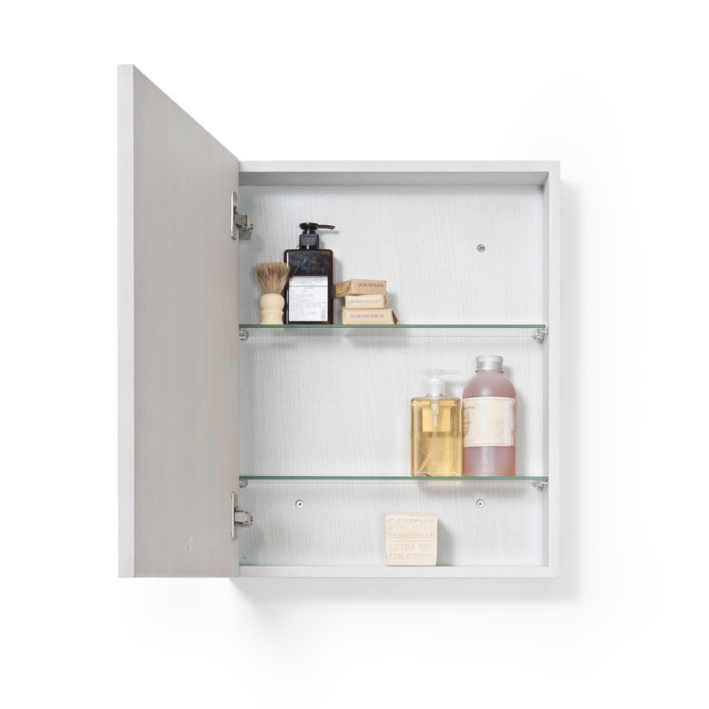 Mendocino Surface Framed Mirrored Bathroom Cabinets with Mirror and 3 Adjustable Shelves, White