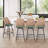 Upholstered Green Rattan Full Back Counter Swivel Bar Stool-121091466