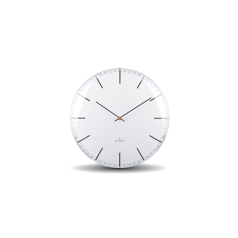 Glass Wall Clock, 35cm Hx 35cm W x 6.2cm D