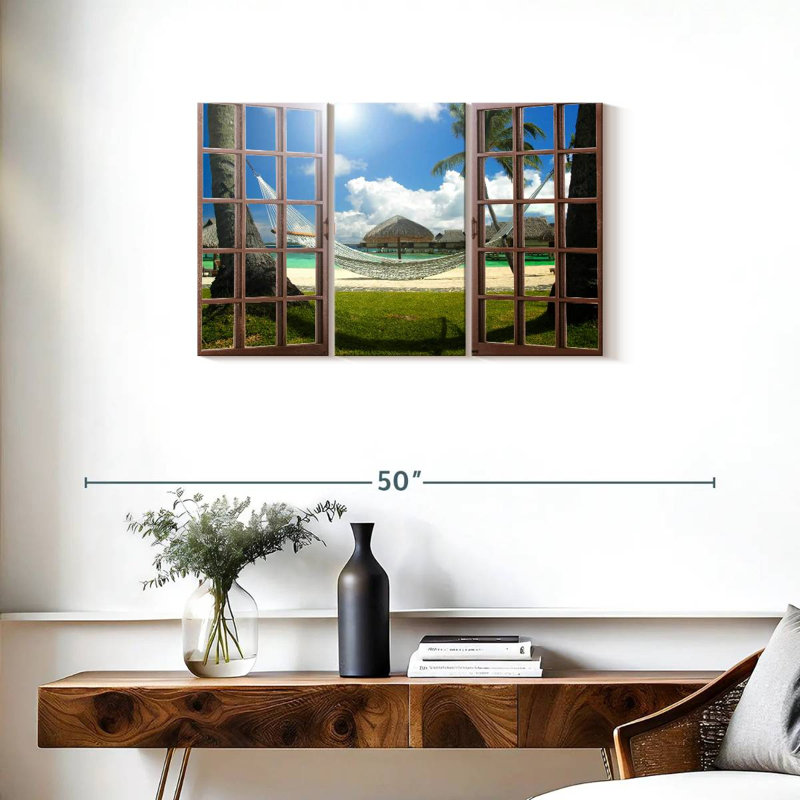 Gillard Beach Hammock Window View, 20" H x 33" W