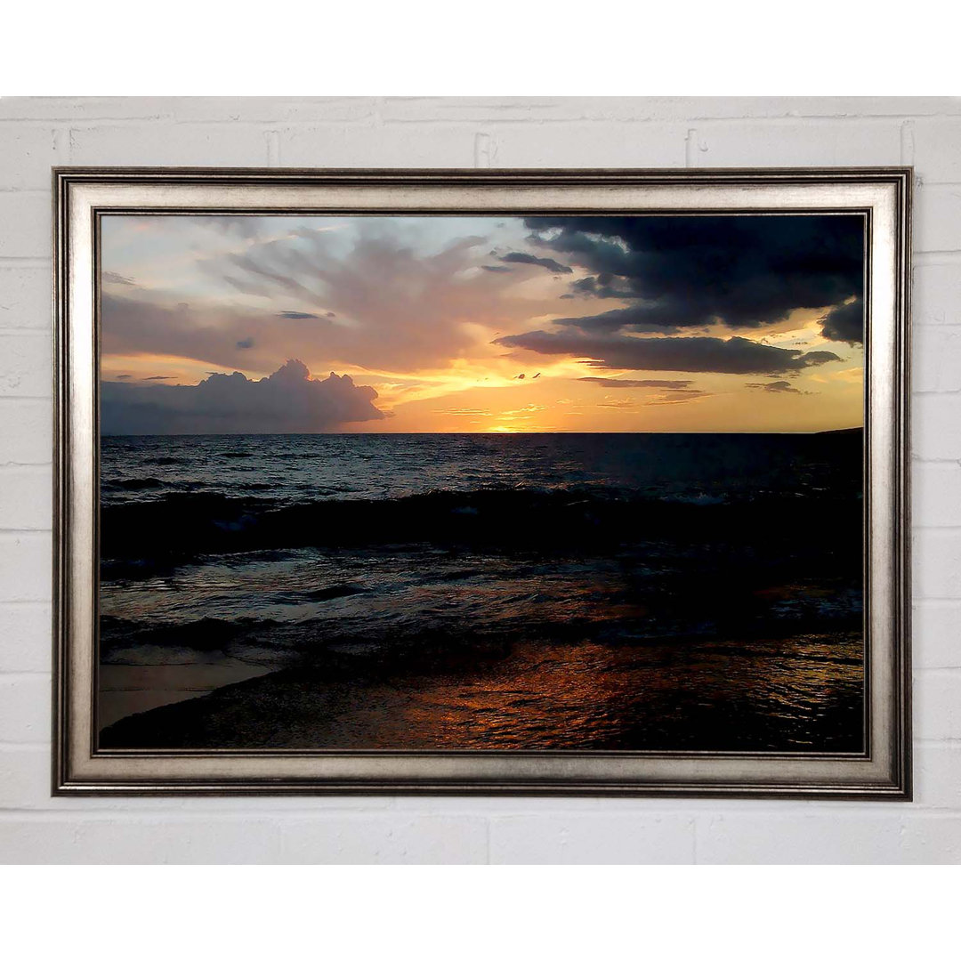 Gerahmtes Leinwandbild Ocean Sunset Clouds