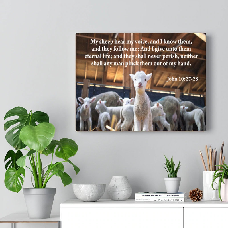 My Sheep Hear My Voice John - Wrapped Canvas Print, 46cm H x 61cm W