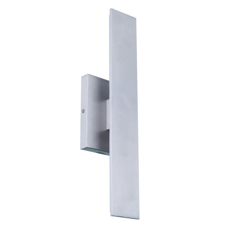 Brushed Aluminum Modern LED Wall Sconce Lantern