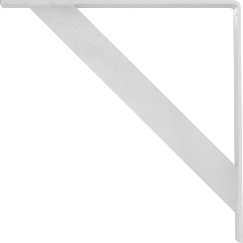 Support traditionnel en acier, H 18 po x l 2 po x P 18 po, Blanc martelé