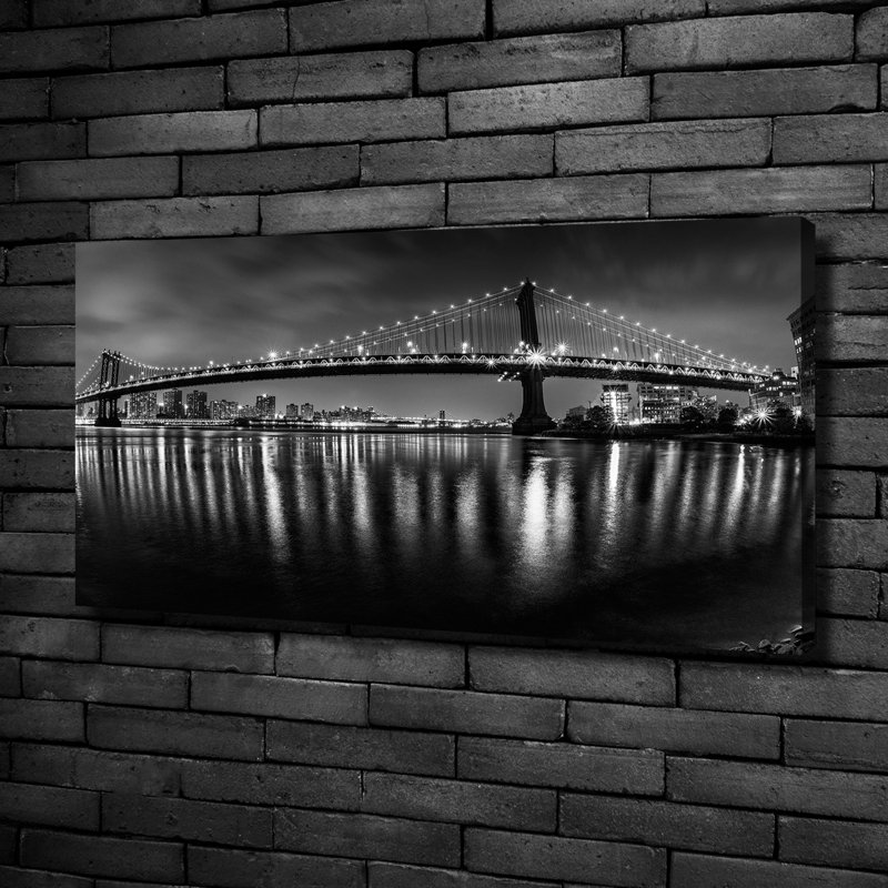 Manhattan By Night - No Frame Print on Canvas