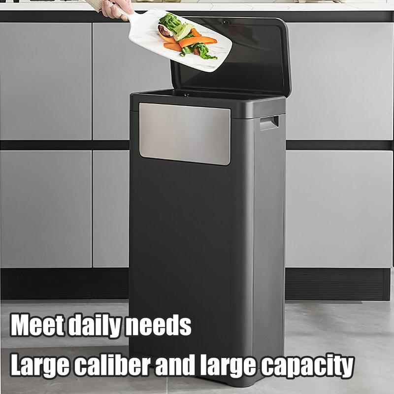 Trash Can Plastic Kitchen Trash Can, Black