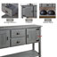 Buffet 48 po en bois massif avec 2 tiroirs pour salle à manger rétro-898950339