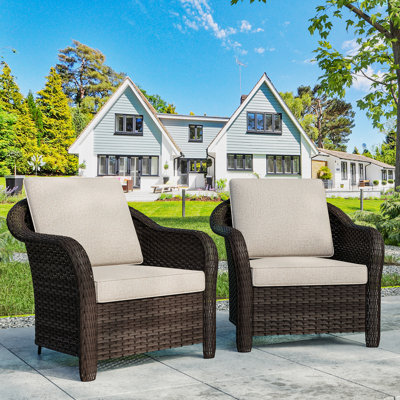 Patio Chairs With Cushions （Set of 2）