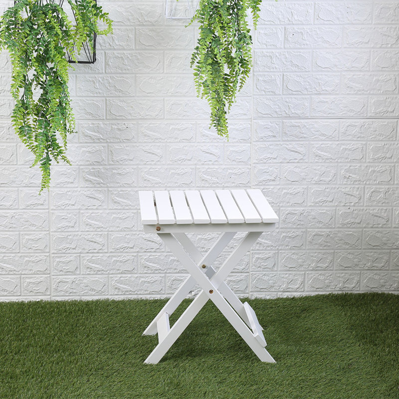 Rue Folding Wood Side Table Adirondack Portable Square 15.4" D x 15.4" W x 18.3" H Outdoor, 15.4" W x 15.4" L x 18.3" H
