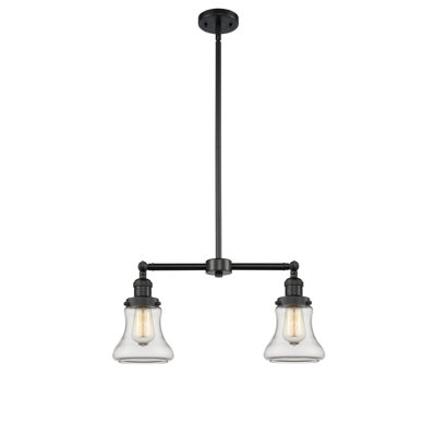 Luminaire suspendu linéaire à 2 lumières pour îlot de cuisine Edda