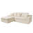 98.4" Upholstered Modular Sofa Corduroy Compression Sofa & Chaise with Cupholders and Side Pockets - No Assembly Required-1745361941