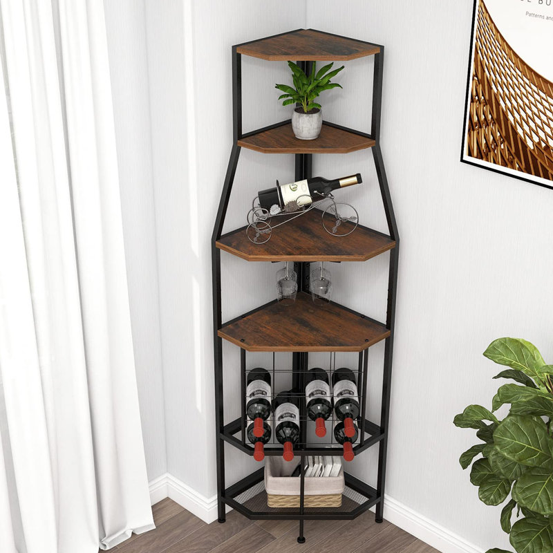 Ryans 16 Bottle Wine Bottle & Glass Rack, Brown