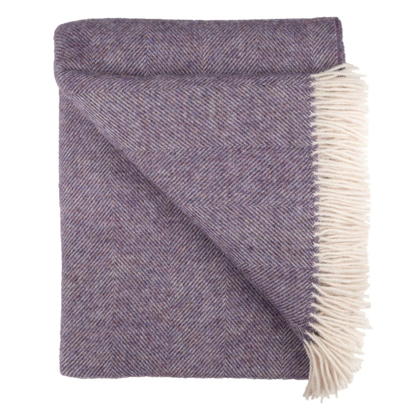 Jeté tissé en laine d'agneau Shetland, Lavande
