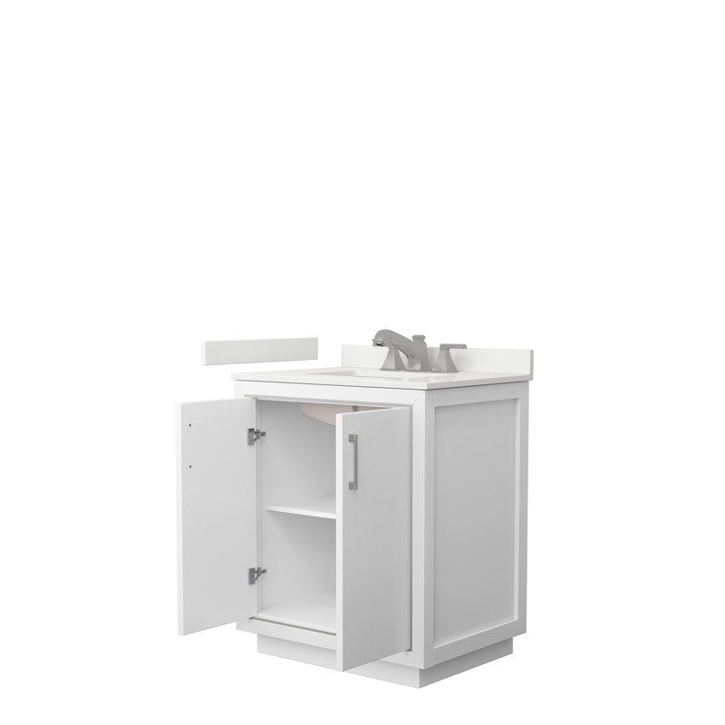 30'' W Single Vanity, WDX13347, White, Brushed Nickel