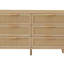 Commode de chambre à coucher, 6 commodes doubles avec tiroirs en rotin, commode en bois pour chambre d'enfant, l 47,2 po x P 15,8 po x H 30 po (commode)