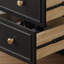 Armoire de rangement simple en bois massif noir à 9 tiroirs