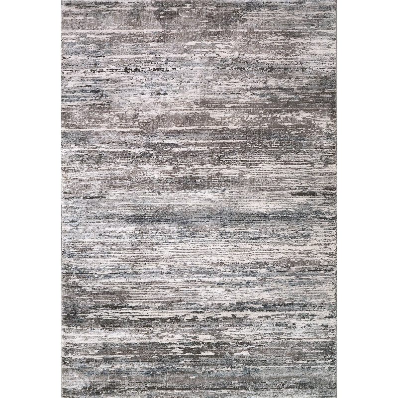 Tapis abstrait gris / beige / bleu, Rectangle 9 pi x 12 pi
