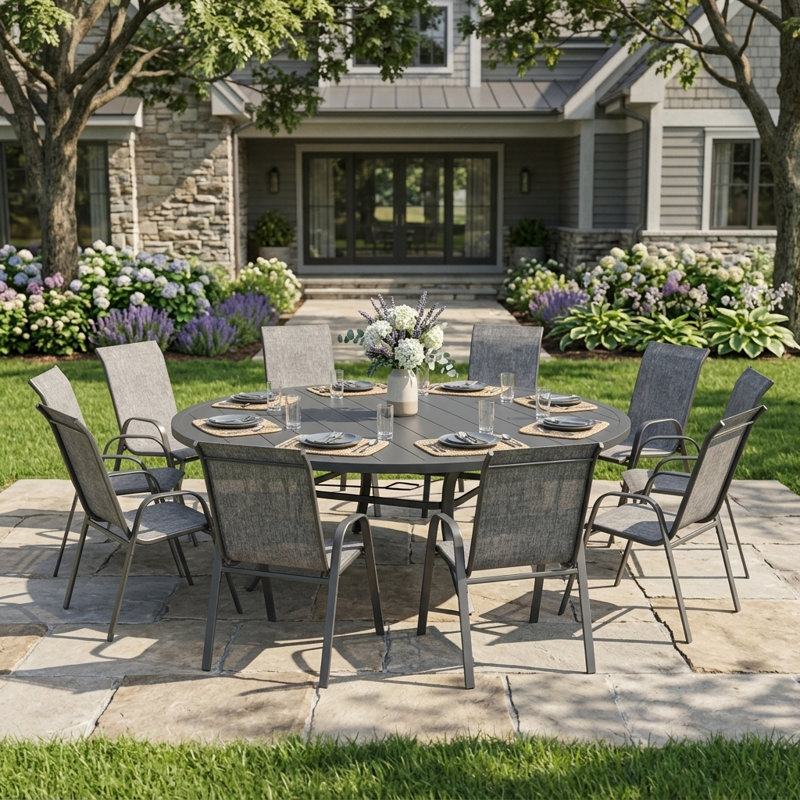 Ensemble repas 60 po pour 10 personnes, Gris