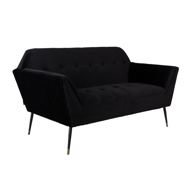 Kate Velvet Sofa, Black