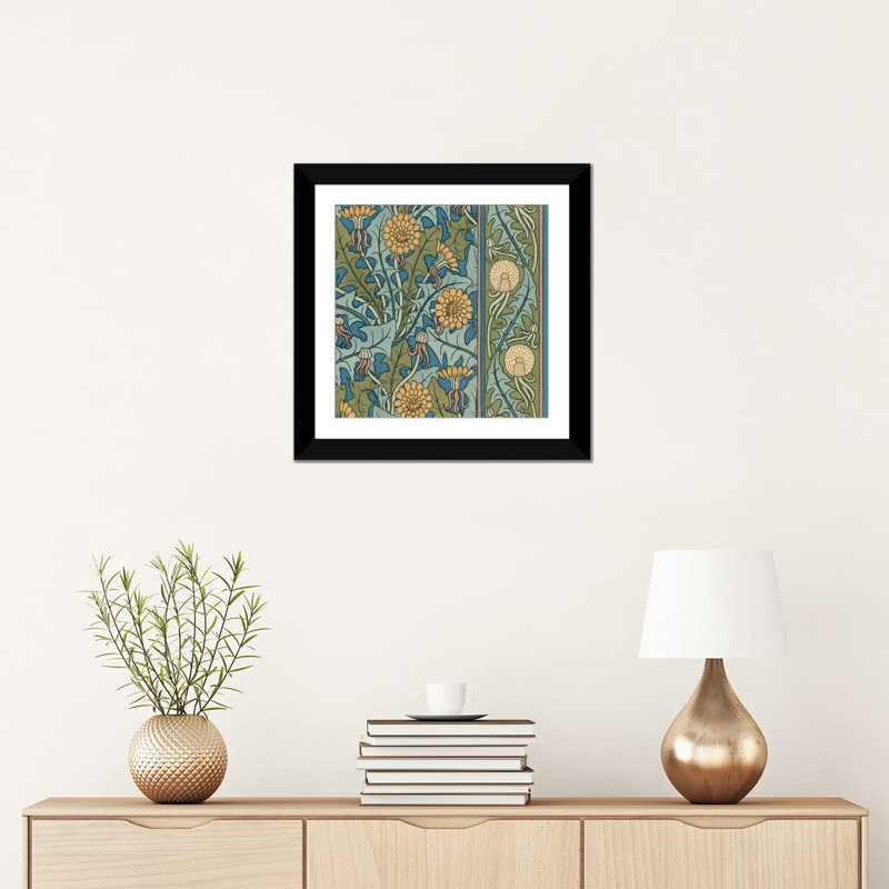« nouveau tissu motif ix », impression sur toile, H 16 po x l 16 po x P 1 po, Papier d'art encadré noir, Blanc