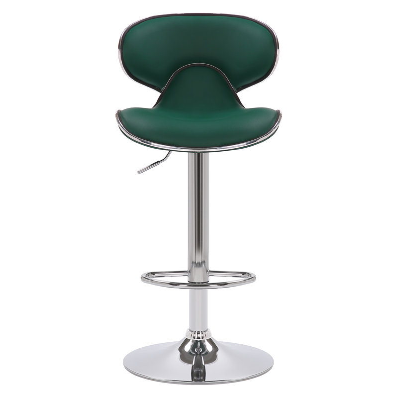 Baudette Swivel Upholstered Adjustable Height Counter Stool with Metal Frame, Sage Green