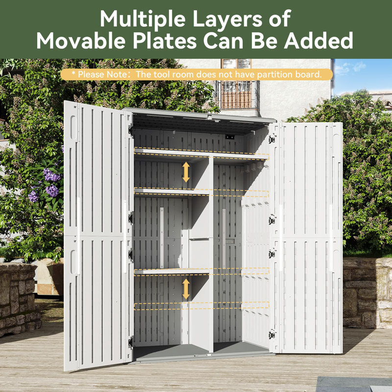 64 Cu.Ft Outdoor Waterproof Storage Cabinet