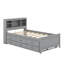 Platform Bed With Storage Headboard, USB,Trundle And Drawers-87402984-87402985