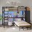 Bunk Bed with Desk and Hall Tree Storage& Charging Station, LED Metal Twin Bunk Beds with 5 Storage Drawers,Under-bed Storage Space,13.4'' Guardrail & Stairs-643917708