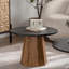 Table basse ronde en bois à piédestal robuste pour salon facile à assembler-1676264813
