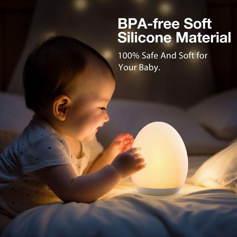  Night Light for Kids, Baby Night Light with 7 Colors Changing & Dimming Function, Rechargeable Night Light with 1 Hour Timer & Touch Control, Up to 100H