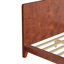 Structure de lit plateforme en noyer de style Mid-Century moderne avec tête de lit, bois massif, support de lattes de bois, aucun sommier requis, double, brun-2118897417-2118897415
