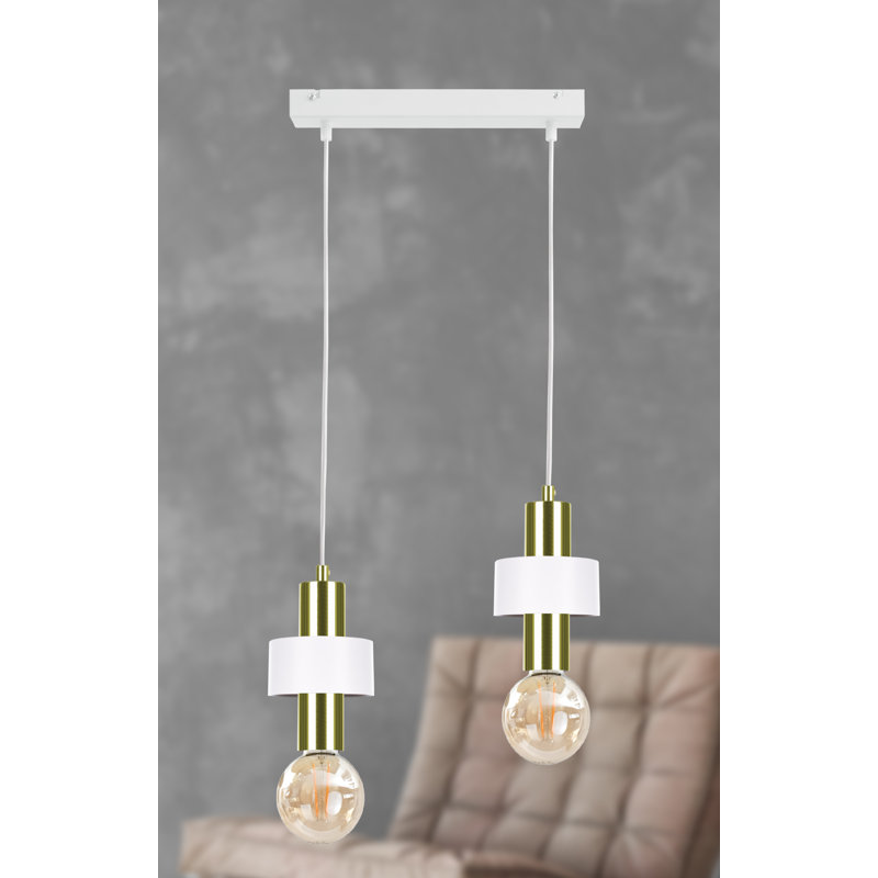Bernda 2 - Light Kitchen Island Pendant, White/Gold