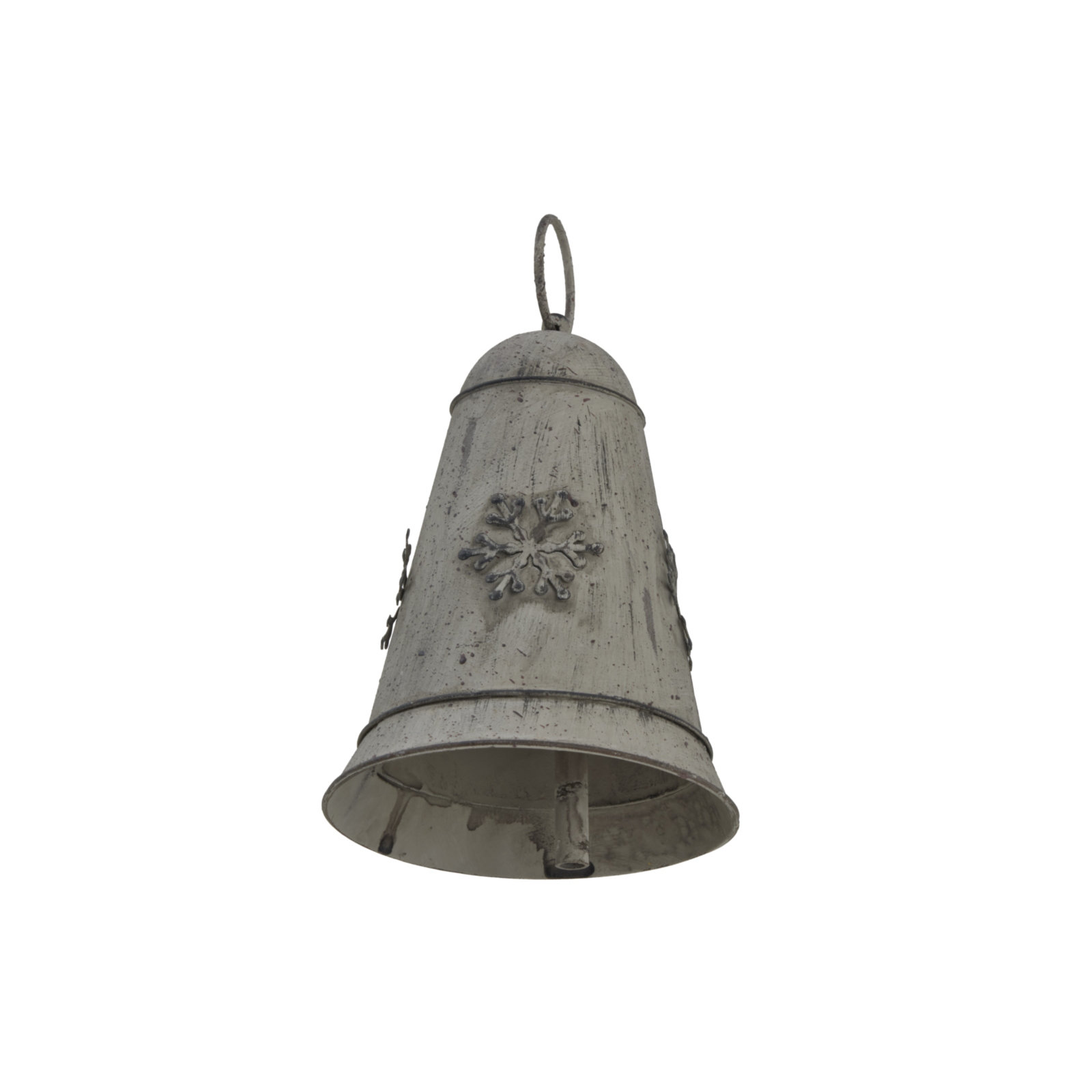 The Seasonal Aisle Medium Rustic Metal Hanging Bell With Snowflake ...