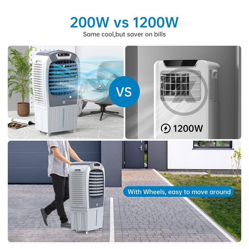 Refroidisseur par évaporation directe portable 3500 CFM intérieur et extérieur