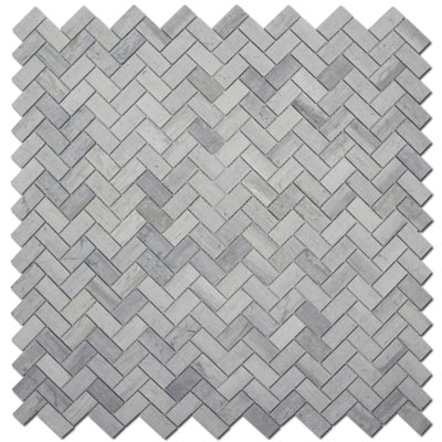 1" x 2" Marble Chevron Mosaic Wall & Floor Tile
