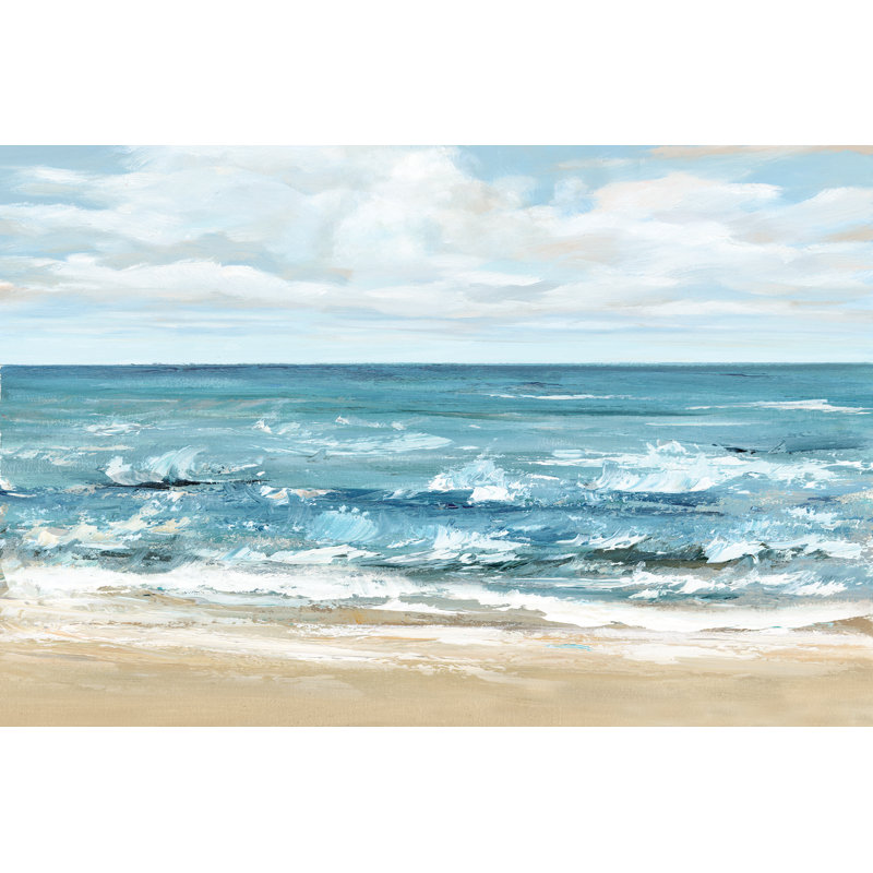 Ocean Ripples by Unknown, Gold Single Picture Framed Paper, 8" H x 12" W, No Mat