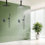 Système de douche à pluie 10 po - Fixation au plafond, pommes de douche à pluie avec douchette, ensemble de garniture de douche thermostatique avec valve brute-103184827