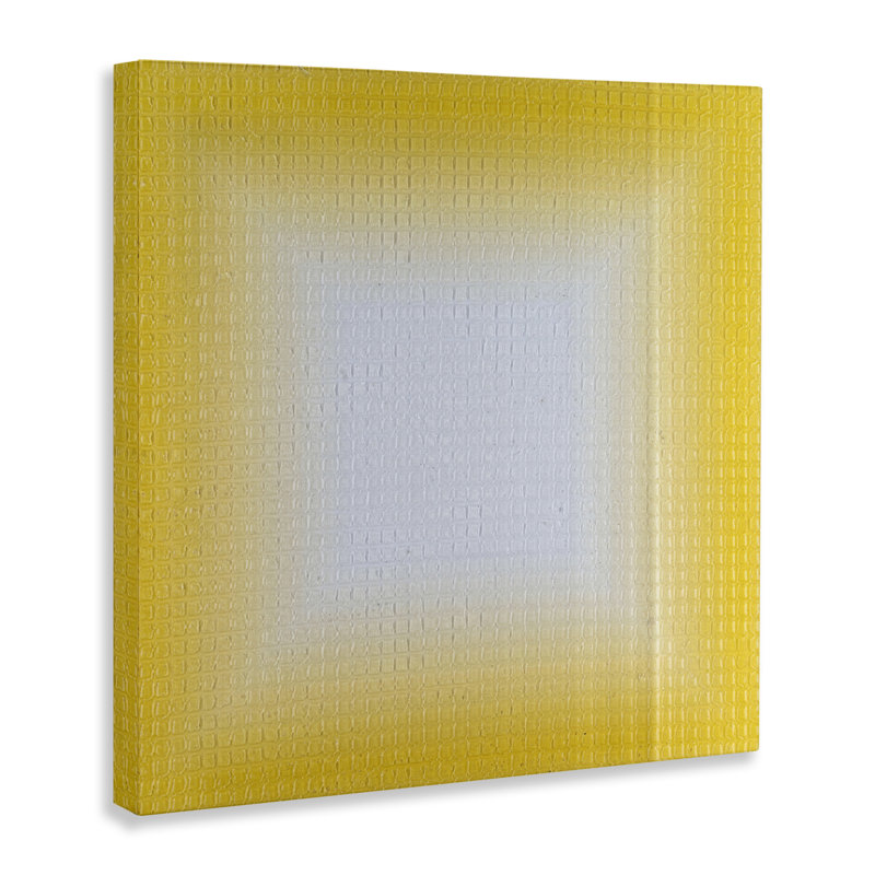 Art mural jaune sur toile dégradé jaune par Michael Willett, H 17 po x l 17 po