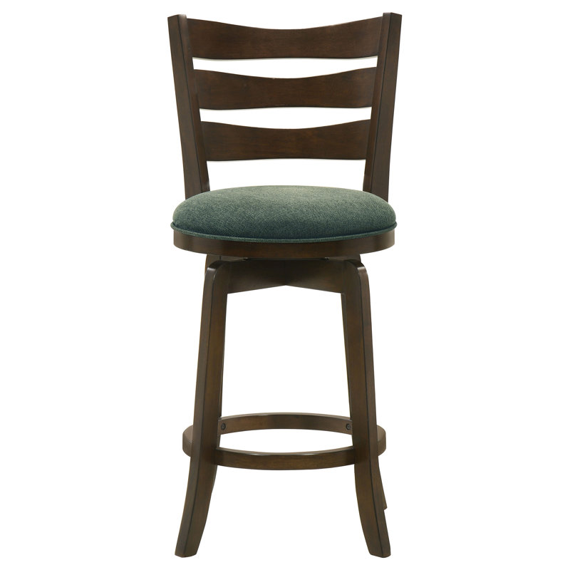 Chaise de bar pivotante en bois Murphy, Vert, Tabouret de comptoir 26 po