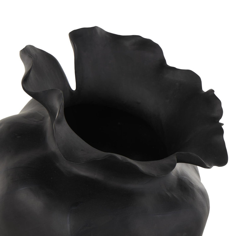 Vase abstrait en céramique Acosta, Noir